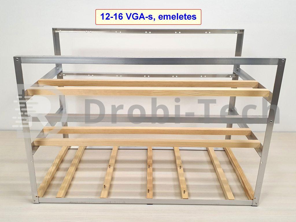 Emeletes bányász gép keret - 16 VGA-ig