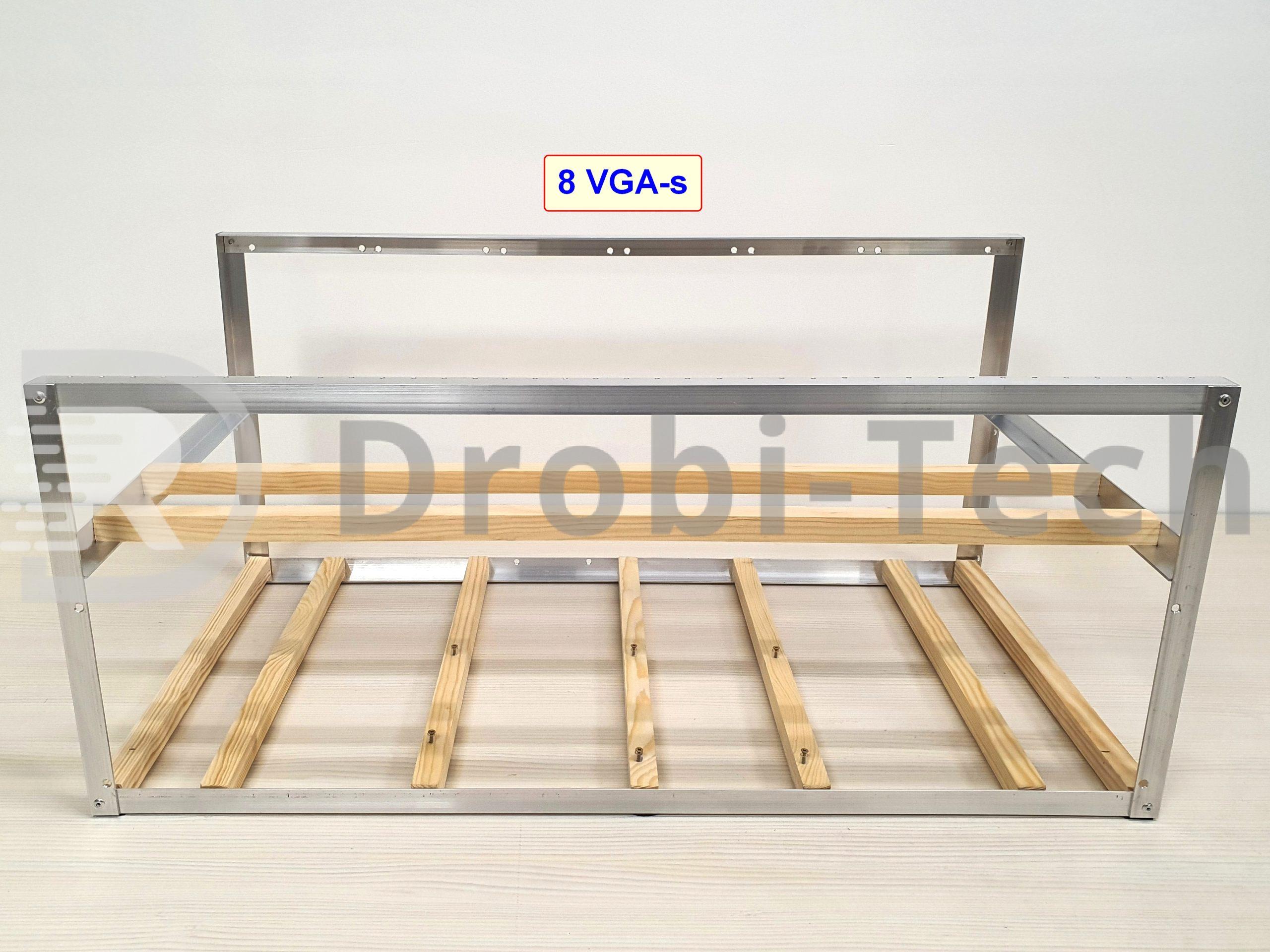 RIG bányászgép KERET, 8 VGA-nak